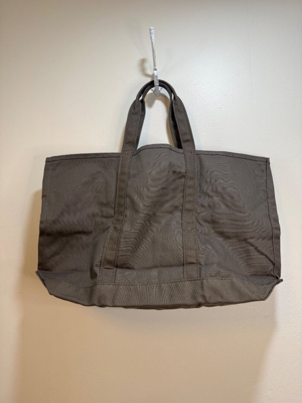 LL Bean Grocery Tote Bag Cotton Grey Japan Exclusive Platinum Grey Green - Picture 2 of 8